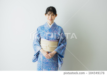 藍色小紋和服 104349178