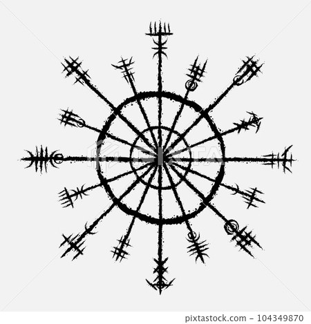 Norse viking brush symbol circles Norse viking brush symbol circles 104349870