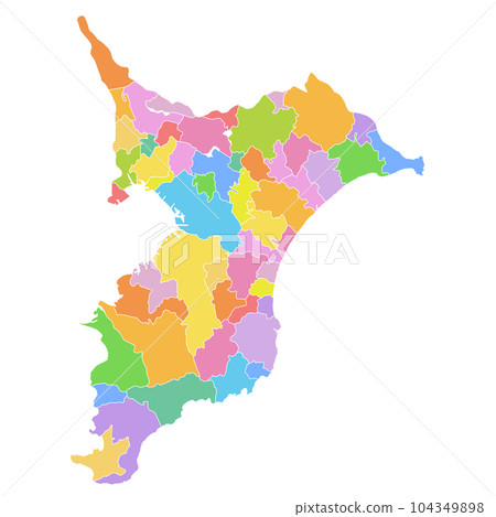 Chiba prefecture and municipalities map 104349898