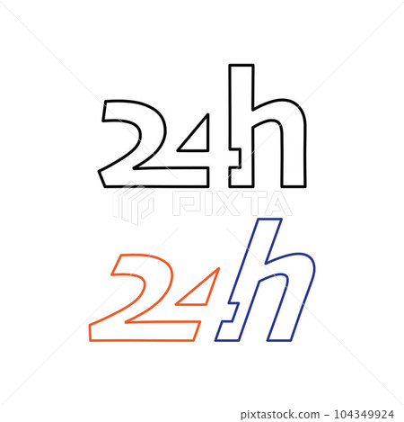 Twenty four hours numbers outline Twenty four hours numbers outline 104349924