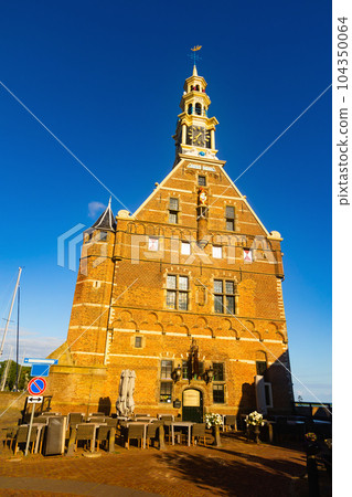 Hoofdtoren tower on Hoorn town harbor, Netherlands Hoofdtoren tower on Hoorn town harbor, Netherlands 104350064