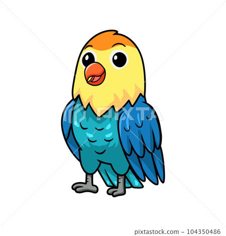 Cute parblue opaline lovebird cartoon 104350486