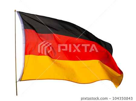 National flag of Germany waving on flagpole National flag of Germany waving on flagpole 104350843