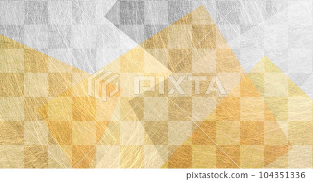 Checkered pattern and golden background material 104351336