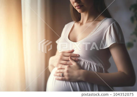 Expecting with Love Celebrating the Beautiful Journey of Pregnancy. created with Generative AI 104352075