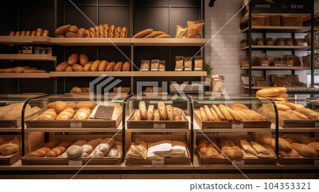 Nourishing Haven: An Organic, Eco-Friendly Vegan Grocery and Bakery Store, Embracing a Sustainable Lifestyle. created with Generative AI 104353321