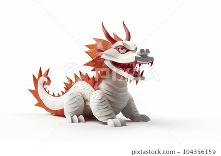 Three-dimensional dragon "AI-generated image" 104356159