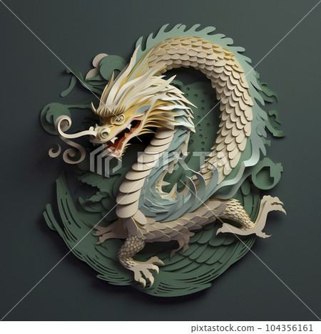 Three-dimensional dragon "AI-generated image" 104356161