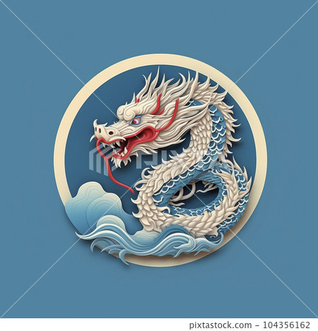 Three-dimensional dragon "AI-generated image" 104356162