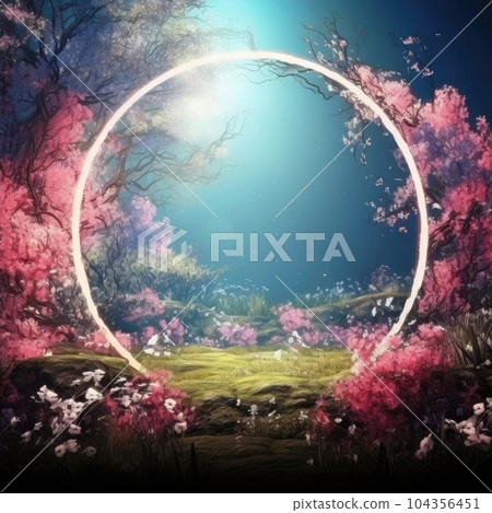 Beautiful flowers arch for invitation card with flowers frame and flowers conner. Flowers element for design. 104356451