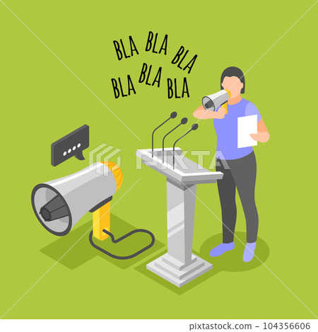 Rhetoric Isometric Concept 104356606