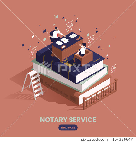 Notary Services Isometric Concept 104356647