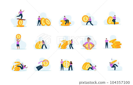 Financial Instability Icon Set 104357100
