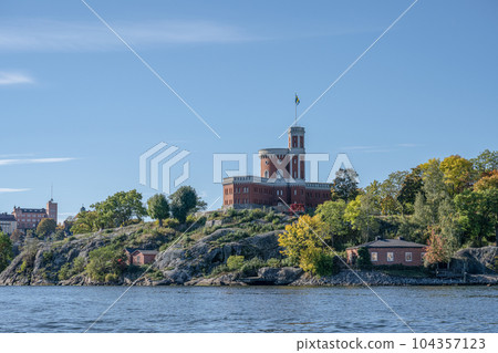 beautiful historical Kastellet citadel on islet Kastellholmen in central Stockholm Sweden 104357123