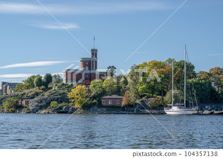 beautiful historical Kastellet citadel on islet Kastellholmen in central Stockholm Sweden 104357138