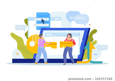 Business Merger Laptop Composition 104357169
