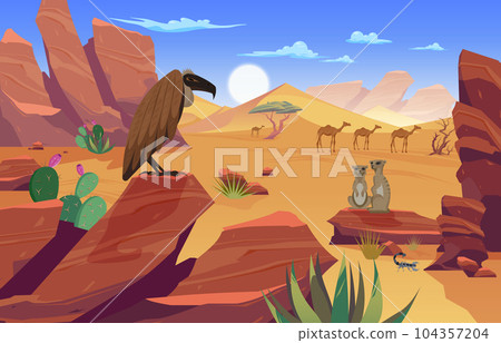 Desert Animals Day Composition 104357204