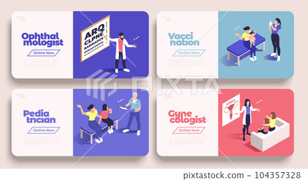 Isometric Pediatrics Horizontal Banners 104357328