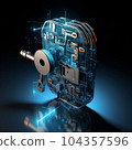 Security lock Generative AI 104357596