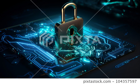 Security lock Generative AI Security lock Generative AI 104357597