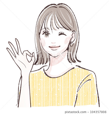 Female illustration material Female illustration material 104357808