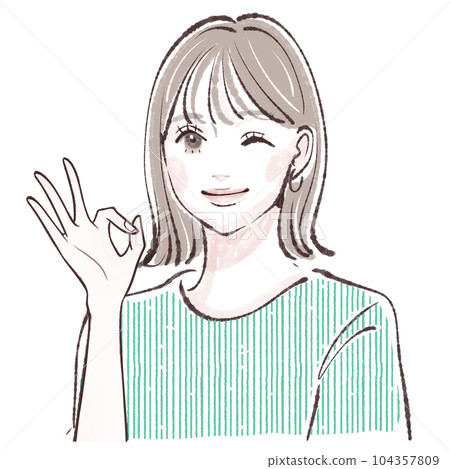 Female illustration material Female illustration material 104357809