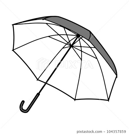 從裡面看到一把打開的雨傘的簡單插圖 從裡面看到一把打開的雨傘的簡單插圖 104357859