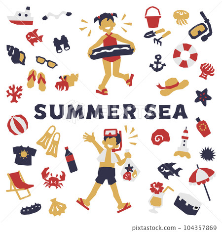 Paper-cutting of memories of the sea 104357869