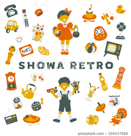 Showa retro paper-cutting 104357880