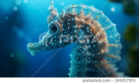 Seahorse Fish in the blue sea Seahorse Fish in the blue sea 104357955