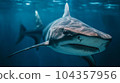 Shark Catfish in the blue ocean 104357956
