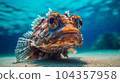 Stonefish close-up on the ocean floor 104357958
