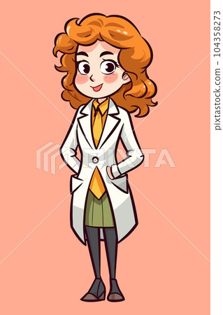 Vector Illustration, Cartoon Girl with Doctor Dress, Isolated Vector Illustration, Cartoon Girl with Doctor Dress, Isolated 104358273
