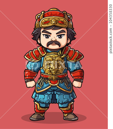 Vector Illustration, Chinese Warrior Character Vector Illustration, Chinese Warrior Character 104358330