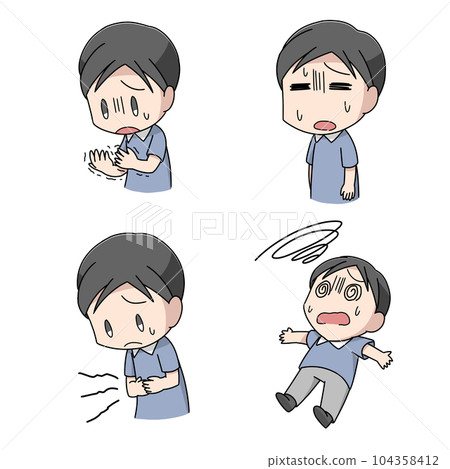 Illustration 4 patterns of men with hypoglycemia symptoms 104358412