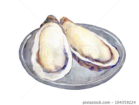 Watercolor illustration oyster bar 104359224