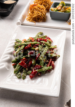 Assorted asian chinese salad portions 104359302