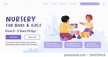 Nursery for boys and girls, website page landing 104359410