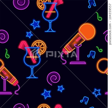 Night club or karaoke bar entertainment print Night club or karaoke bar entertainment print 104359557