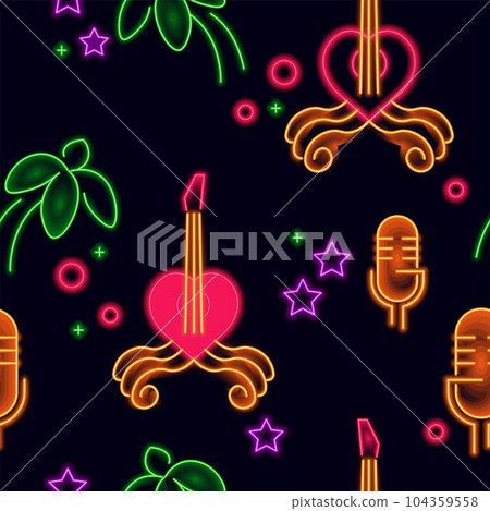 Night life club or bar entertainment, neon sign 104359558