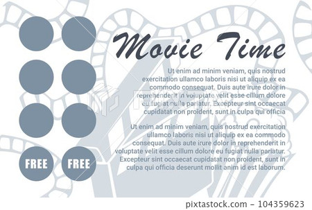 Movie time loyalty card for client discount vector Movie time loyalty card for client discount vector 104359623
