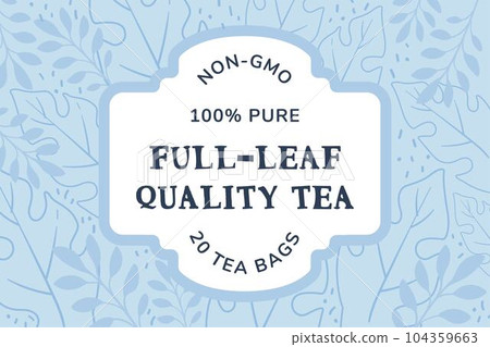 Non gmo pure full leaf quality tea, 20 bags vector 104359663