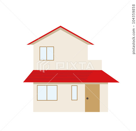 Common house with red roof 104359858