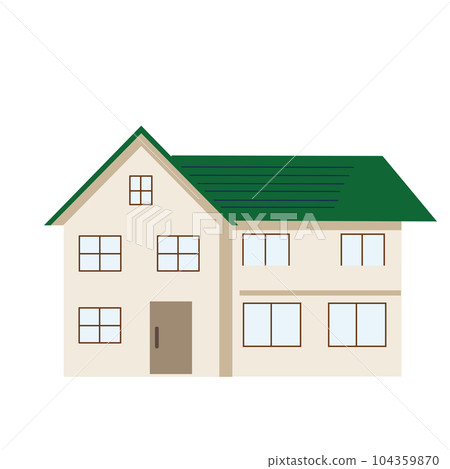 big house with green roof 104359870