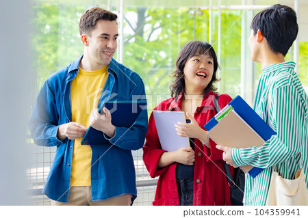 Smiling multinational student group 104359941