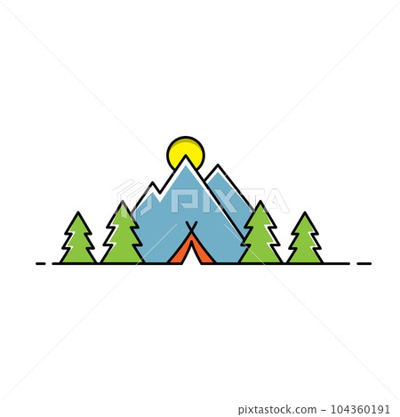 Camp tent element Vector icon design Camp tent element Vector icon design 104360191