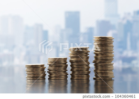 An image of an increase in corporate profit or income. business success. 104360461