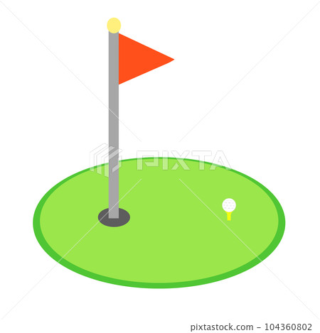 ball on golf green ball on golf green 104360802