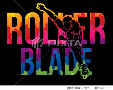 Rollerblade Player with Text Graffiti Extreme Sport Graphic Vector Rollerblade Player with Text Graffiti Extreme Sport Graphic Vector 104361092
