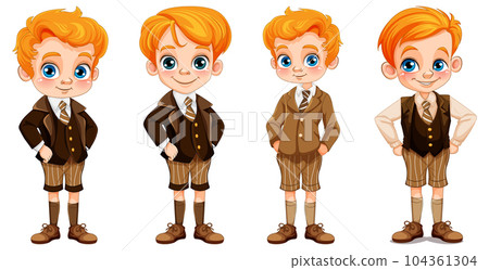 Cute boy student in uniform set 104361304